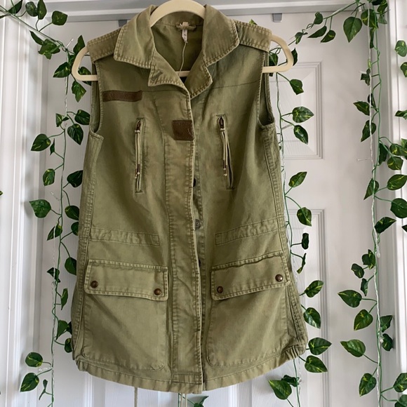 Olive Military Style Vest (XS)